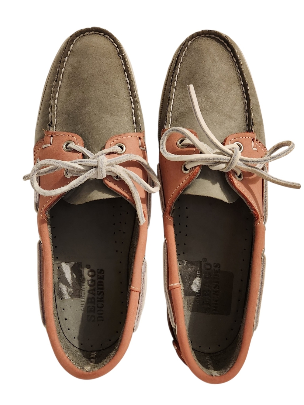 Sebago Docksides Women's Size 10 Two-Tone Suede Deck Boat Shoes Slides Prep Chic